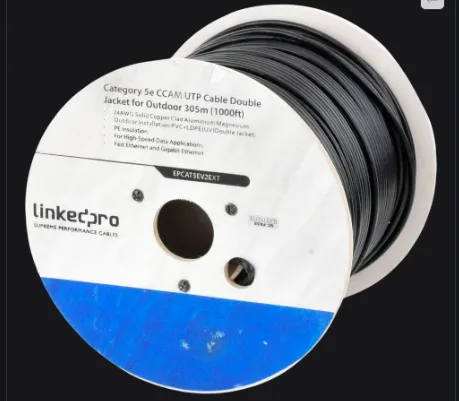 Bobina de cable Cat5e 305 m para exterior, CCA, doble forro — LinkedPro